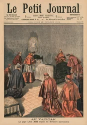 Im Vatikan, Papst Leo XIII. empfängt die letzte Ölung, Titelbildillustration aus 